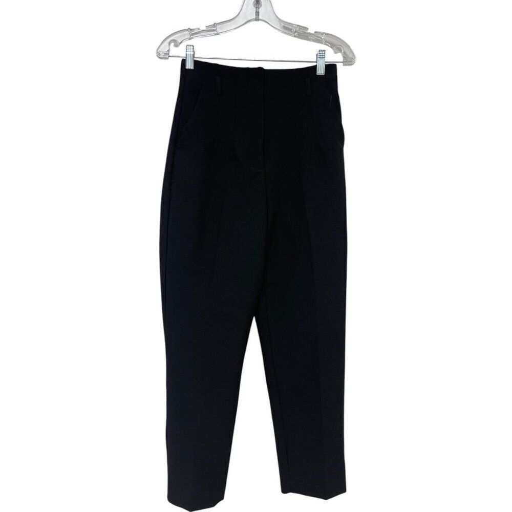 Zara Womens High Waisted Pants Trousers Ankle S Black 9490/590 NWT no belt - Picture 3 of 15
